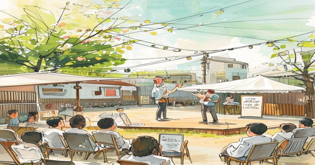 下北GRIPが線路街の空き地に。祝日と翌日のお笑い無料公演
